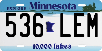 MN license plate 536LEM