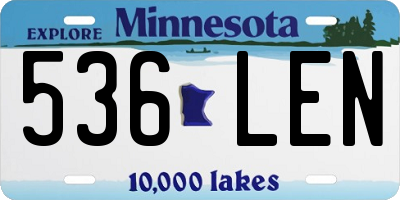 MN license plate 536LEN