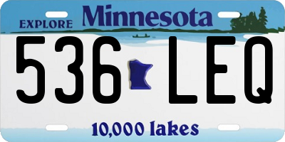 MN license plate 536LEQ