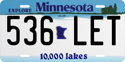 MN license plate 536LET