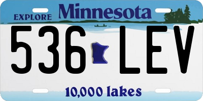 MN license plate 536LEV