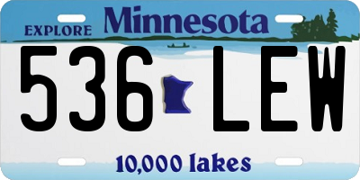 MN license plate 536LEW