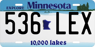 MN license plate 536LEX