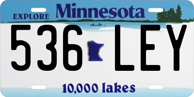 MN license plate 536LEY
