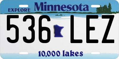 MN license plate 536LEZ