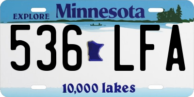 MN license plate 536LFA