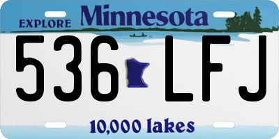 MN license plate 536LFJ