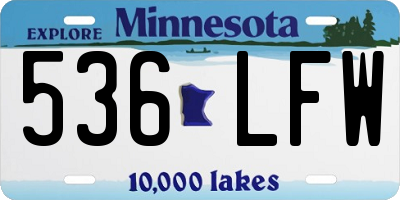 MN license plate 536LFW