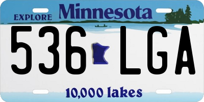 MN license plate 536LGA