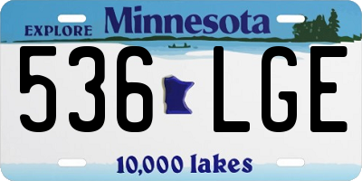 MN license plate 536LGE