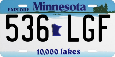 MN license plate 536LGF