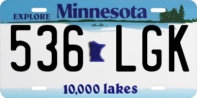 MN license plate 536LGK