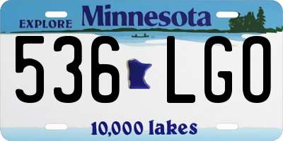 MN license plate 536LGO