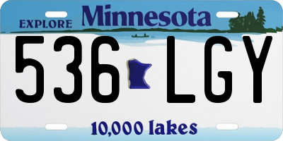 MN license plate 536LGY