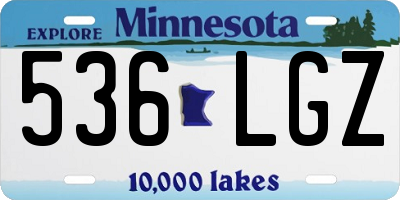MN license plate 536LGZ