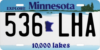 MN license plate 536LHA