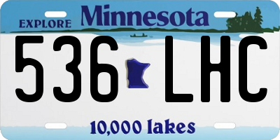 MN license plate 536LHC