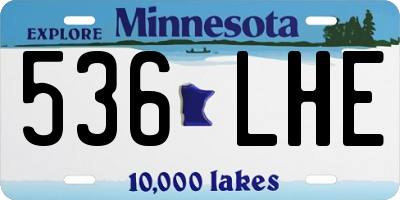 MN license plate 536LHE