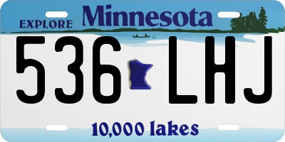 MN license plate 536LHJ