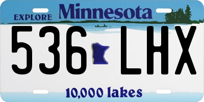 MN license plate 536LHX