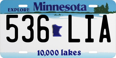 MN license plate 536LIA