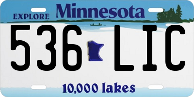 MN license plate 536LIC
