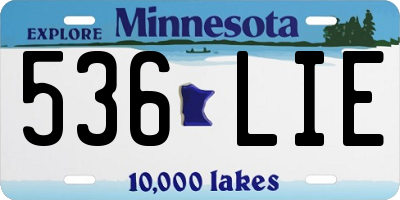 MN license plate 536LIE