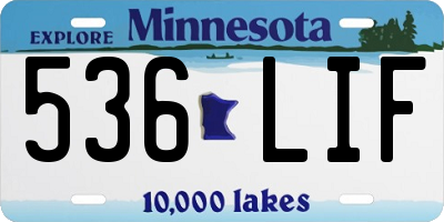 MN license plate 536LIF