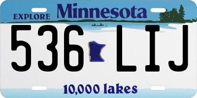 MN license plate 536LIJ