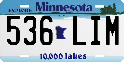 MN license plate 536LIM