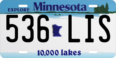 MN license plate 536LIS