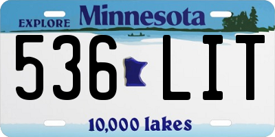 MN license plate 536LIT
