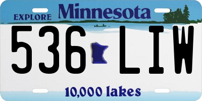 MN license plate 536LIW