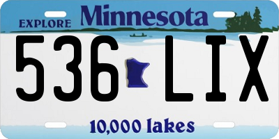 MN license plate 536LIX
