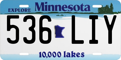 MN license plate 536LIY