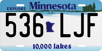 MN license plate 536LJF