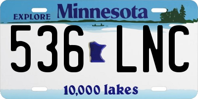 MN license plate 536LNC