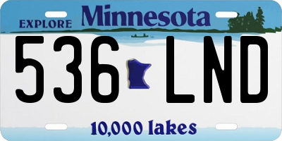 MN license plate 536LND