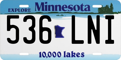 MN license plate 536LNI