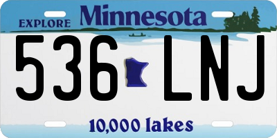 MN license plate 536LNJ