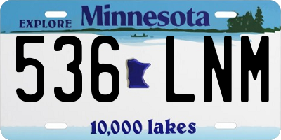 MN license plate 536LNM