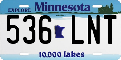 MN license plate 536LNT