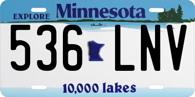 MN license plate 536LNV
