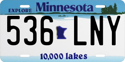 MN license plate 536LNY
