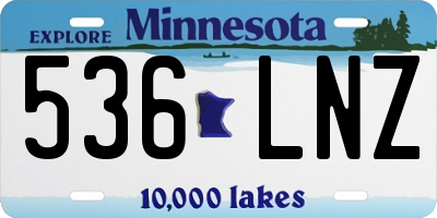 MN license plate 536LNZ