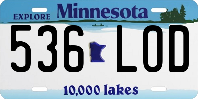 MN license plate 536LOD