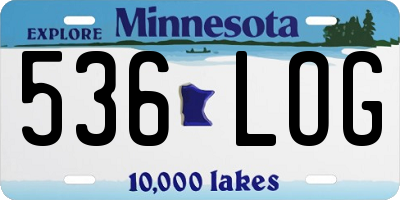 MN license plate 536LOG