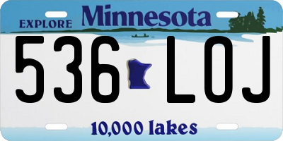 MN license plate 536LOJ