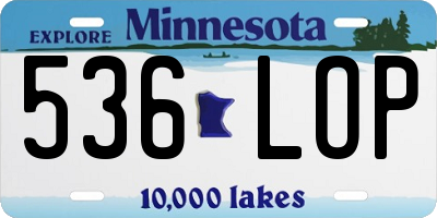 MN license plate 536LOP