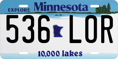 MN license plate 536LOR